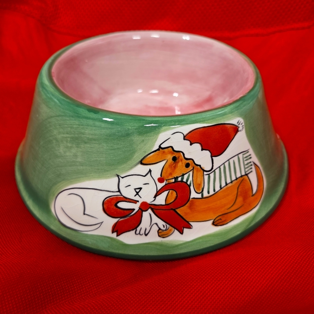 Trish Richman For At Home Ceramic Dog / Cat Food Bowl